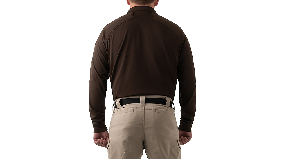 First Tactical Performance Long Sleeve Polo - Mens, Kodiak Brown, Tall, 3X-Large, 111503-182-3XL-T