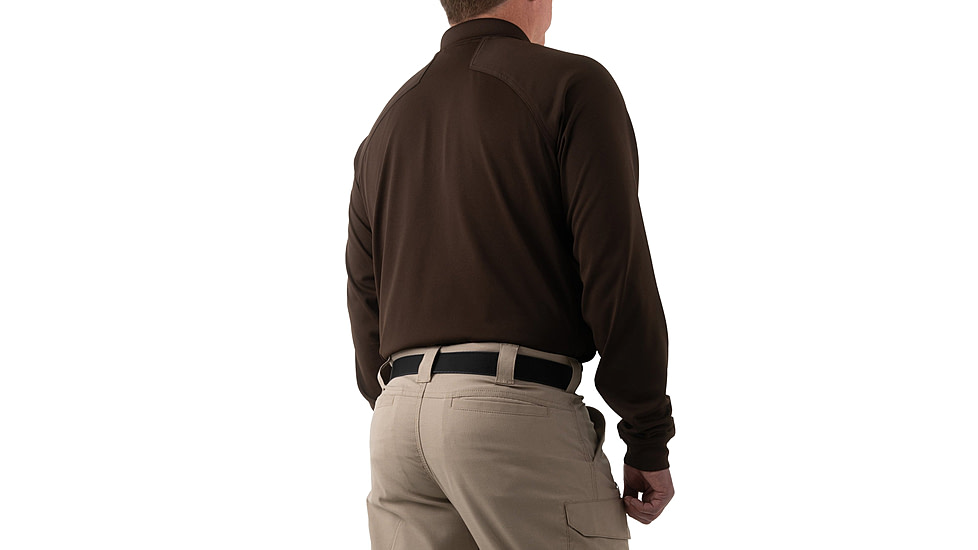 First Tactical Performance Long Sleeve Polo - Mens, Kodiak Brown, Tall, 3X-Large, 111503-182-3XL-T