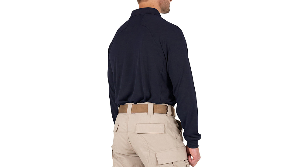 First Tactical Performance Long Sleeve Polo - Mens, Midnight Blue, Tall/2XL, 111503-729-XXL-T