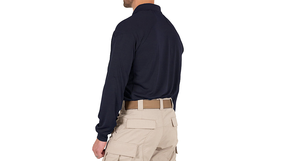 First Tactical Performance Long Sleeve Polo - Mens, Midnight Blue, Tall/2XL, 111503-729-XXL-T