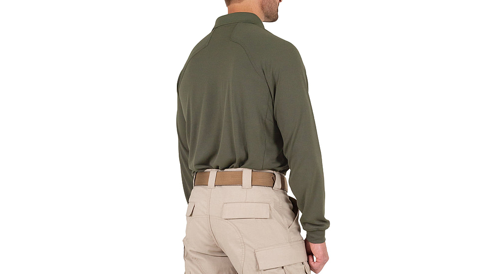 First Tactical Performance Long Sleeve Polo - Mens, OD Green, 2XL, 111503-830-XXL