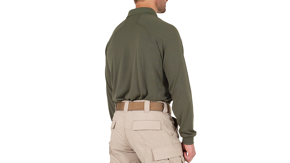 First Tactical Performance Long Sleeve Polo - Mens, OD Green, Tall/2XL, 111503-830-XXL-T