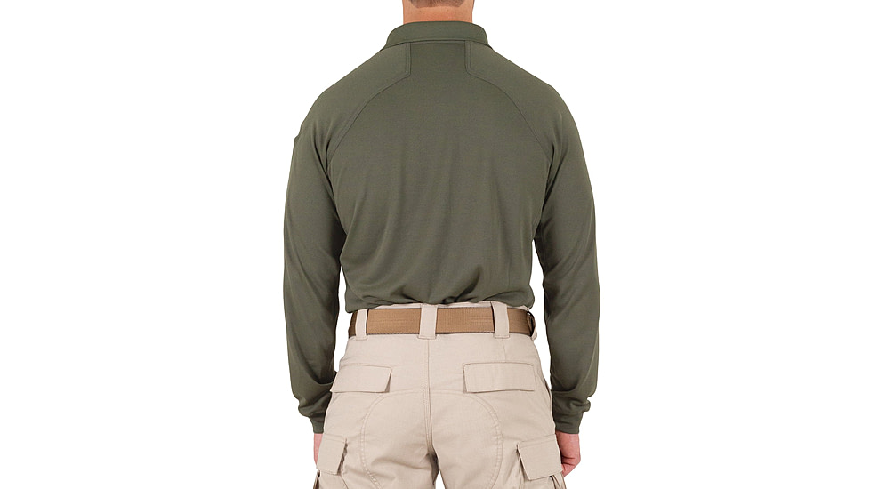 First Tactical Performance Long Sleeve Polo - Mens, OD Green, Tall/2XL, 111503-830-XXL-T