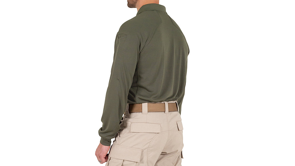 First Tactical Performance Long Sleeve Polo - Mens, OD Green, Tall/2XL, 111503-830-XXL-T