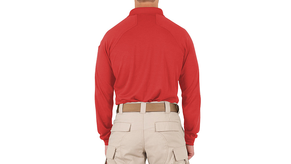 First Tactical Performance Long Sleeve Polo - Men's, Tall, Red, 2XL, 111503-400-XXL-T