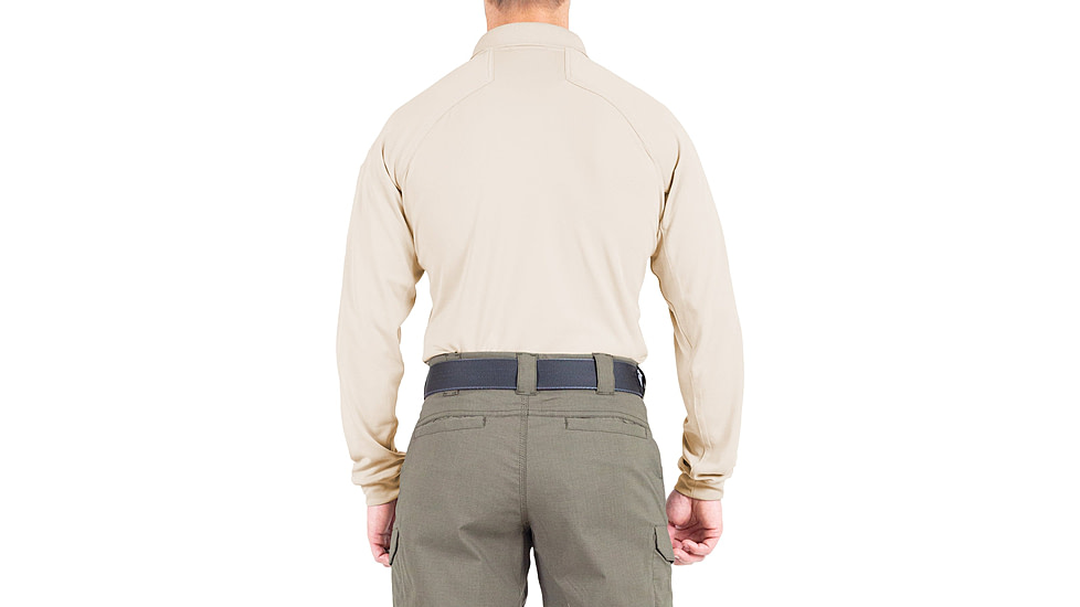 First Tactical Performance Long Sleeve Polo - Mens, Silver Tan, Tall/Small, 111503-065-S-T