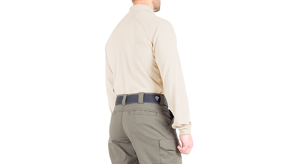 First Tactical Performance Long Sleeve Polo - Mens, Silver Tan, Tall/Small, 111503-065-S-T