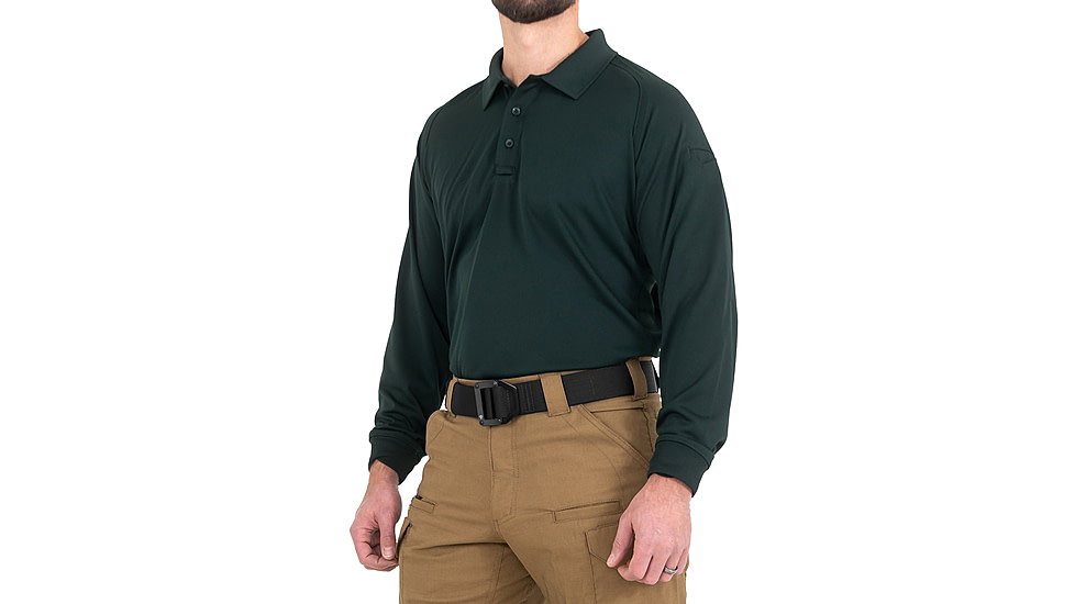 First Tactical Performance Long Sleeve Polo - Men's, Tall, Spruce Green, 2XL, 111503-812-XXL-T