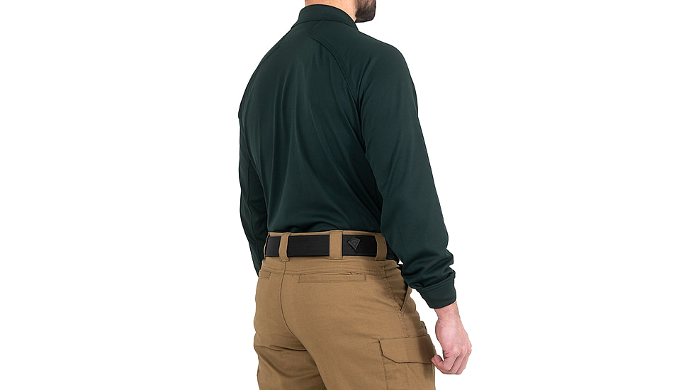 First Tactical Performance Long Sleeve Polo - Mens, Spruce Green, Tall/2XL, 111503-812-XXL-T