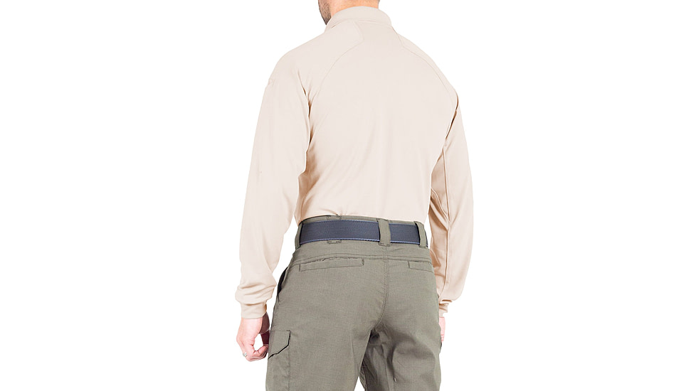 First Tactical Performance Long Sleeve Polo - Mens, Regular, Khaki, 5XL, 111503-055-5XL-R