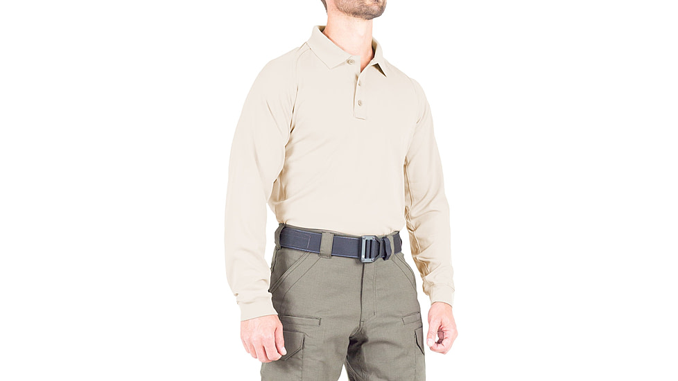 First Tactical Performance Long Sleeve Polo - Mens, Regular, Silver Tan, 6XL, 111503-065-6XL-R