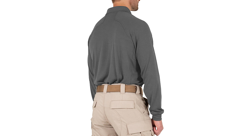 First Tactical Performance Long Sleeve Polo - Mens, Regular, Wolf Grey, 6XL, 111503-036-6XL-R