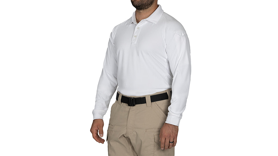 First Tactical Performance Long Sleeve Polo - Mens, White, Tall/2XL, 111503-010-XXL-T