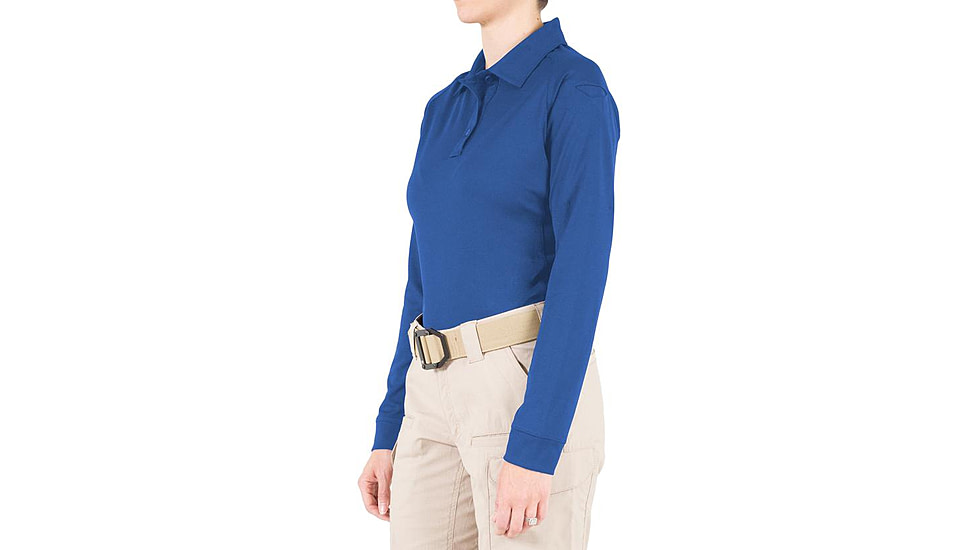 First Tactical Performance Long Sleeve Polo - Womens, Academy Blue, Large, 121503-691-L
