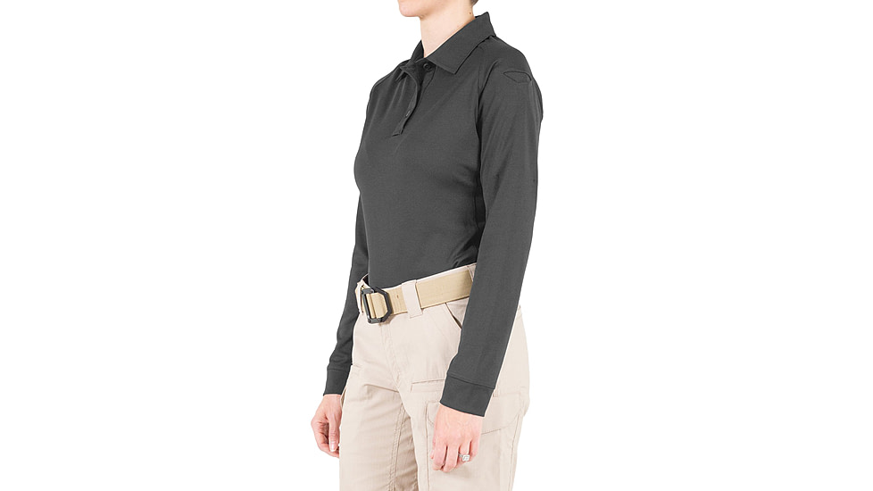 First Tactical Performance Long Sleeve Polo - Womens, Asphalt, Extra Large, 121503-015-XL