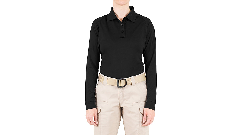 First Tactical Performance Long Sleeve Polo - Womens, Black, 3XL, 121503-019-3XL