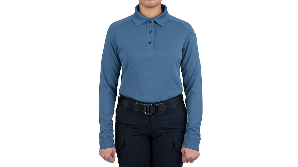 First Tactical Performance Long Sleeve Polo - Womens, French Blue, Large, 121503-484-L