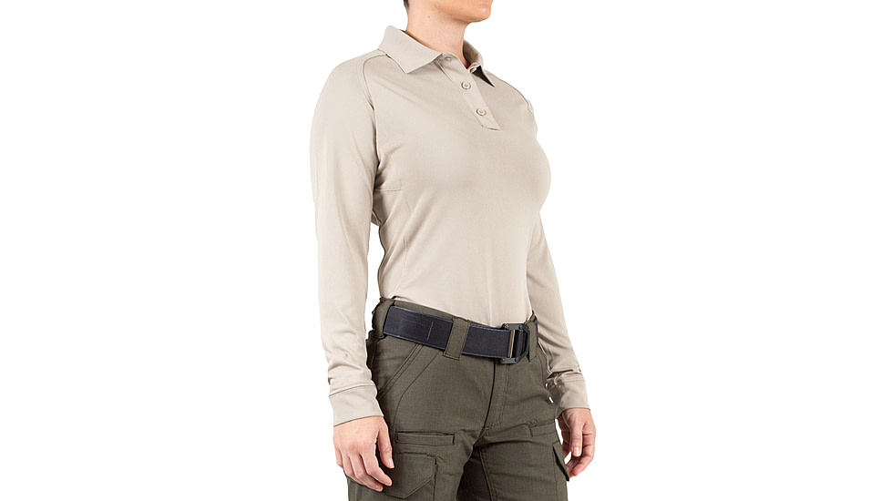 First Tactical Performance Long Sleeve Polo - Womens, Khaki, 3XL, 121503-055-3XL