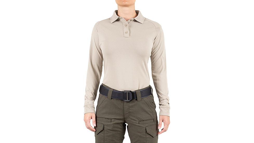 First Tactical Performance Long Sleeve Polo - Womens, Khaki, 3XL, 121503-055-3XL