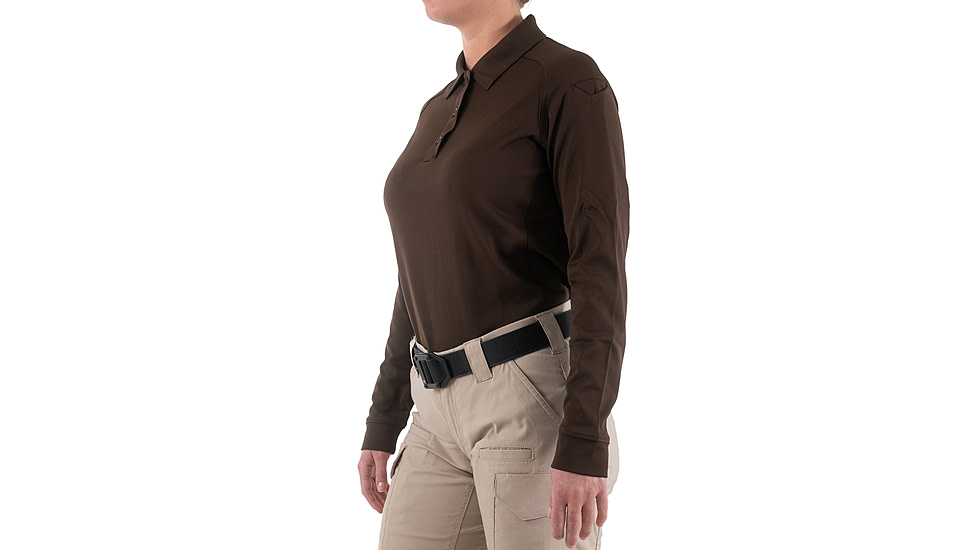 First Tactical Performance Long Sleeve Polo - Womens, Kodiak Brown, 3XL, 121503-182-3XL
