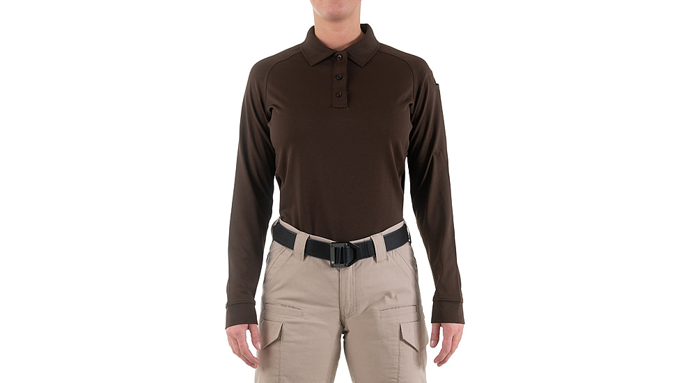 First Tactical Performance Long Sleeve Polo - Womens, Kodiak Brown, 3XL, 121503-182-3XL