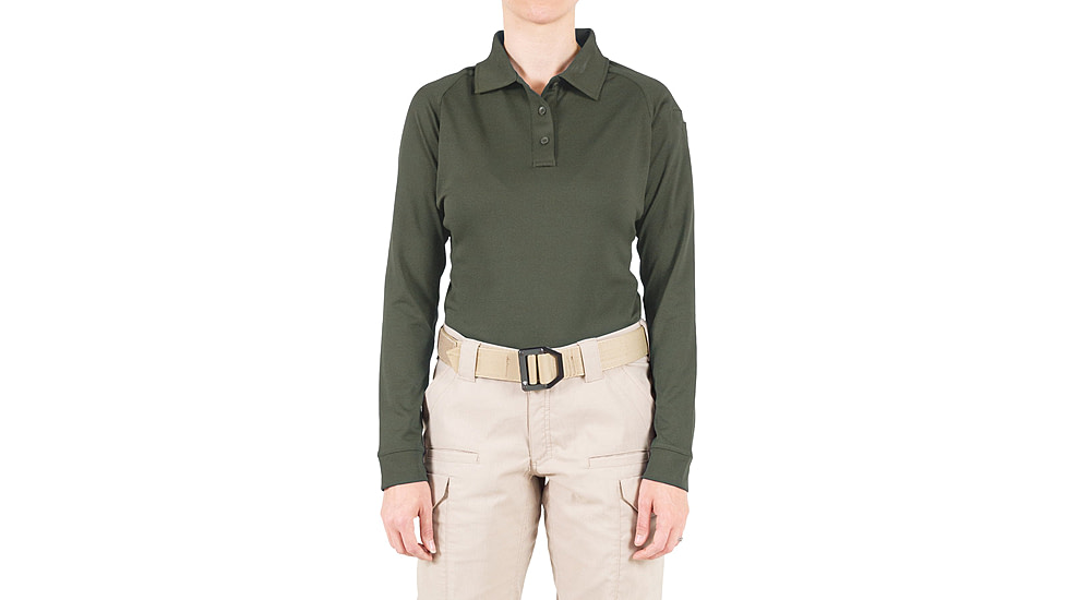 First Tactical Performance Long Sleeve Polo - Womens, OD Green, 3XL, 121503-830-3XL