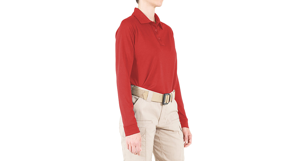 First Tactical Performance Long Sleeve Polo - Womens, Red, 3XL, 121503-400-3XL