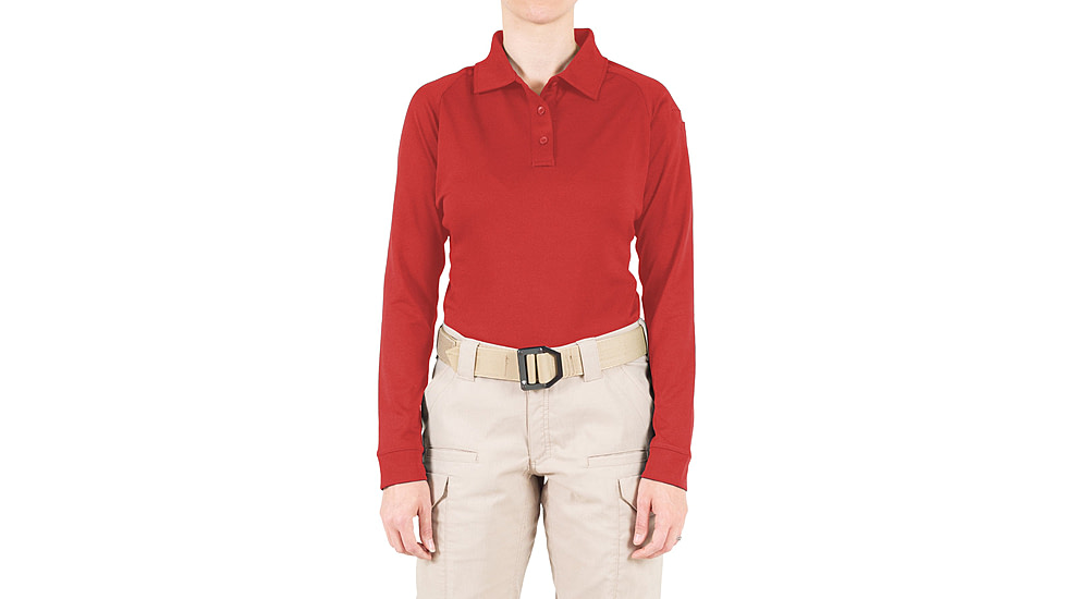 First Tactical Performance Long Sleeve Polo - Womens, Red, 3XL, 121503-400-3XL