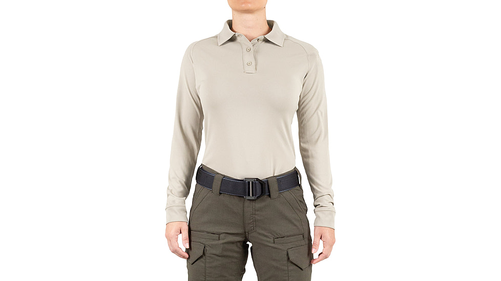 First Tactical Performance Long Sleeve Polo - Womens, Silver Tan, 3XL, 121503-065-3XL