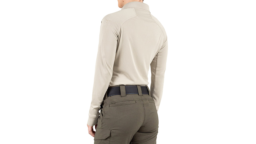 First Tactical Performance Long Sleeve Polo - Womens, Silver Tan, 2XL, 121503-065-XXL