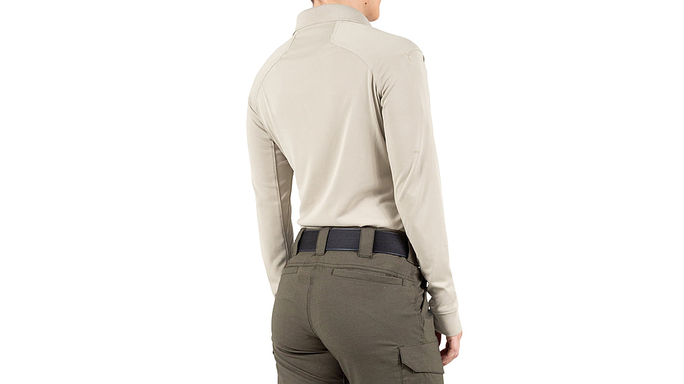 First Tactical Performance Long Sleeve Polo - Womens, Silver Tan, 2XL, 121503-065-XXL