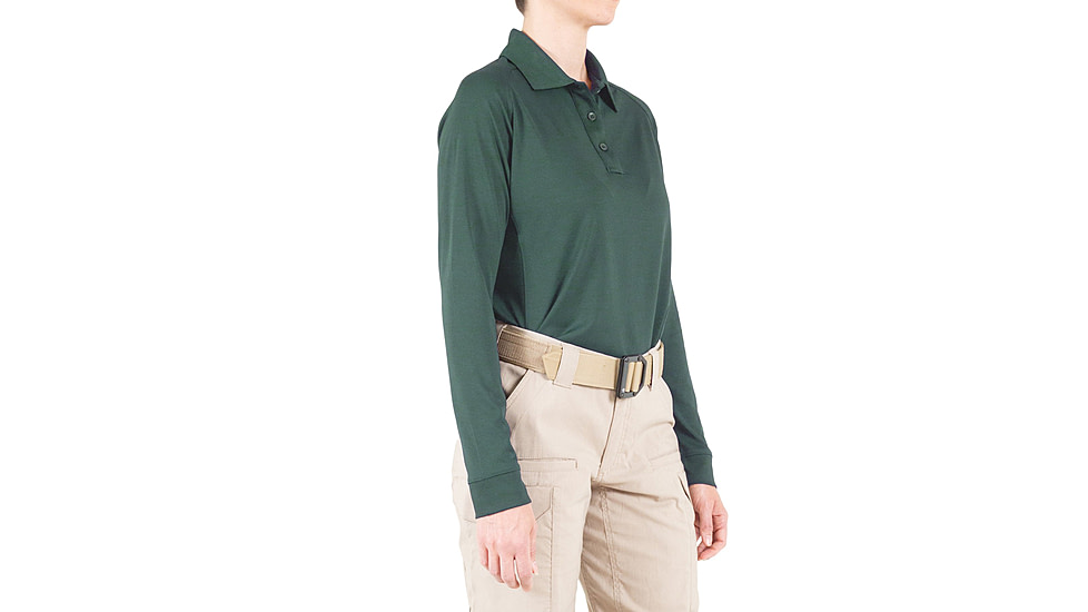First Tactical Performance Long Sleeve Polo - Womens, Spruce Green, 3XL, 121503-812-3XL