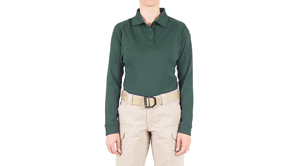 First Tactical Performance Long Sleeve Polo - Womens, Spruce Green, 3XL, 121503-812-3XL