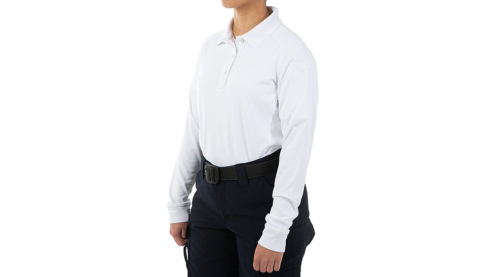 First Tactical Performance Long Sleeve Polo - Womens, White, 3XL, 121503-010-3XL