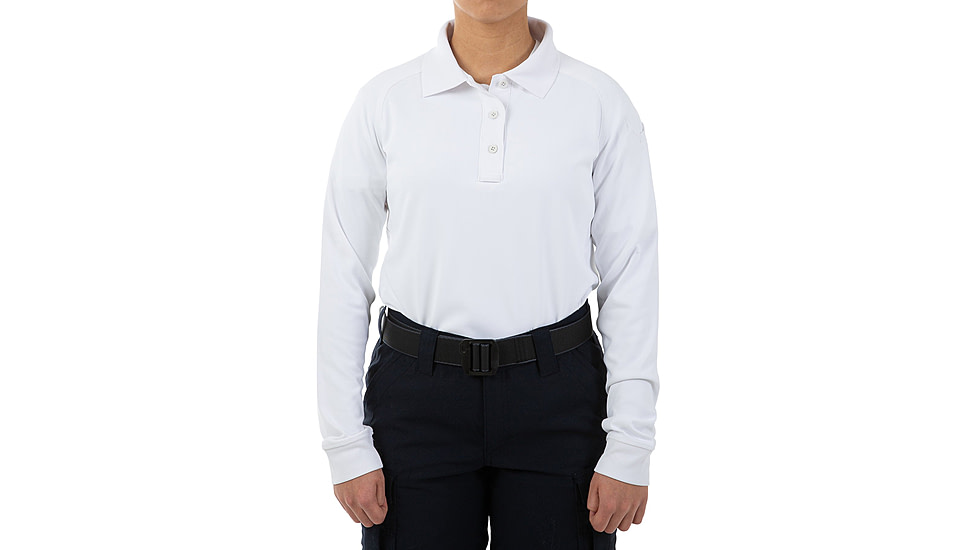 First Tactical Performance Long Sleeve Polo - Womens, White, 3XL, 121503-010-3XL