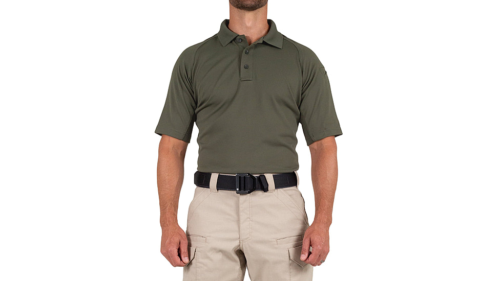 First Tactical Performance Short Sleeve Polo - Mens, OD Green, Tall/2XL, 112509-830-XXL-T
