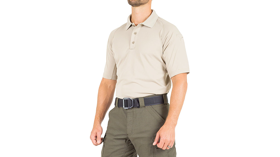 First Tactical Performance Short Sleeve Polo - Mens, Silver Tan, Tall/2XL, 112509-065-XXL-T