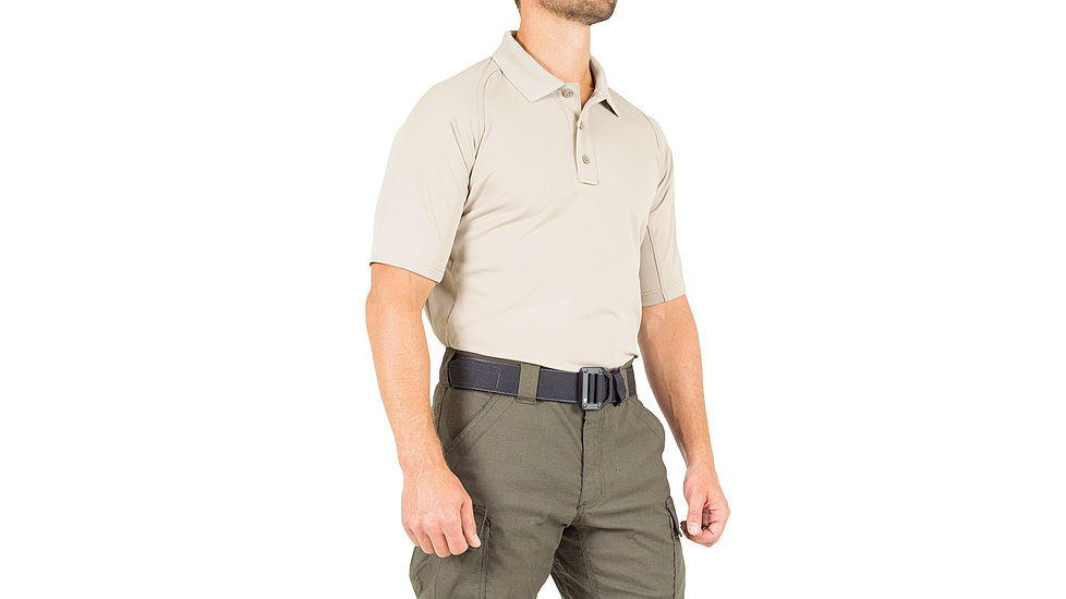 First Tactical Performance Short Sleeve Polo - Mens, Silver Tan, Tall/2XL, 112509-065-XXL-T