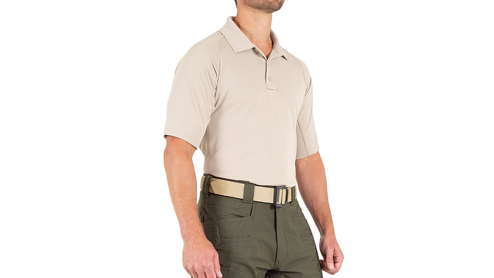 First Tactical Performance Short Sleeve Polo - Mens, Tall, Khaki, 5XL, 112509-055-5XL-T