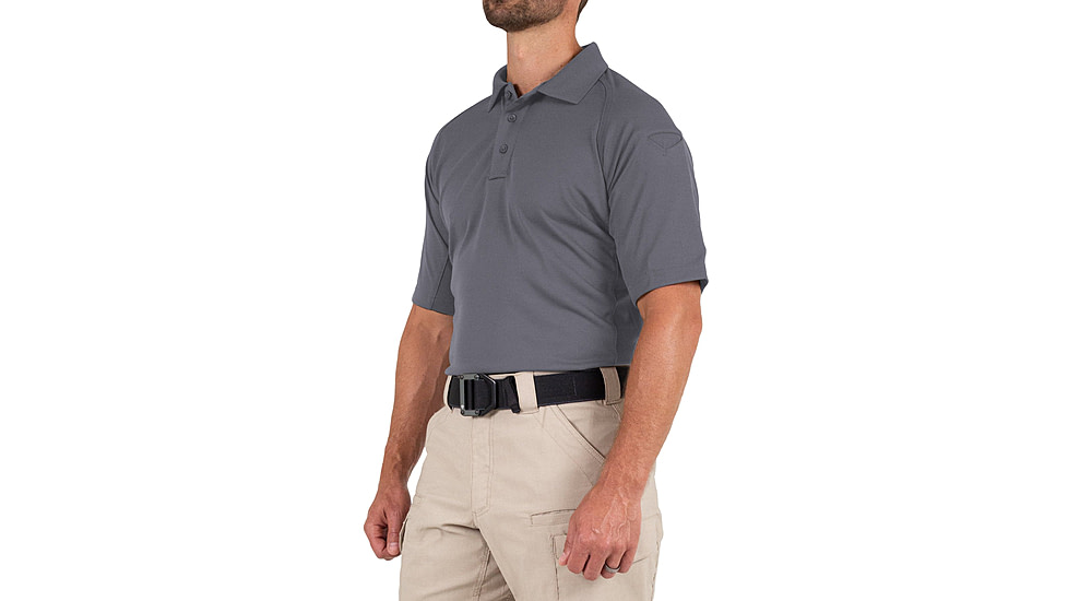 First Tactical Performance Short Sleeve Polo - Mens, Wolf Grey, Tall/Large, 112509-036-L-T