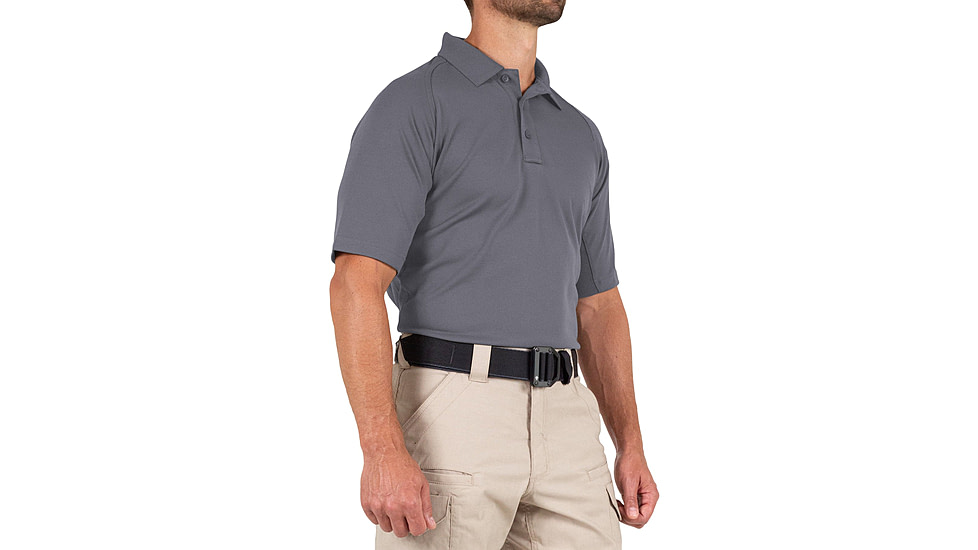 First Tactical Performance Short Sleeve Polo - Mens, Wolf Grey, Tall/Large, 112509-036-L-T