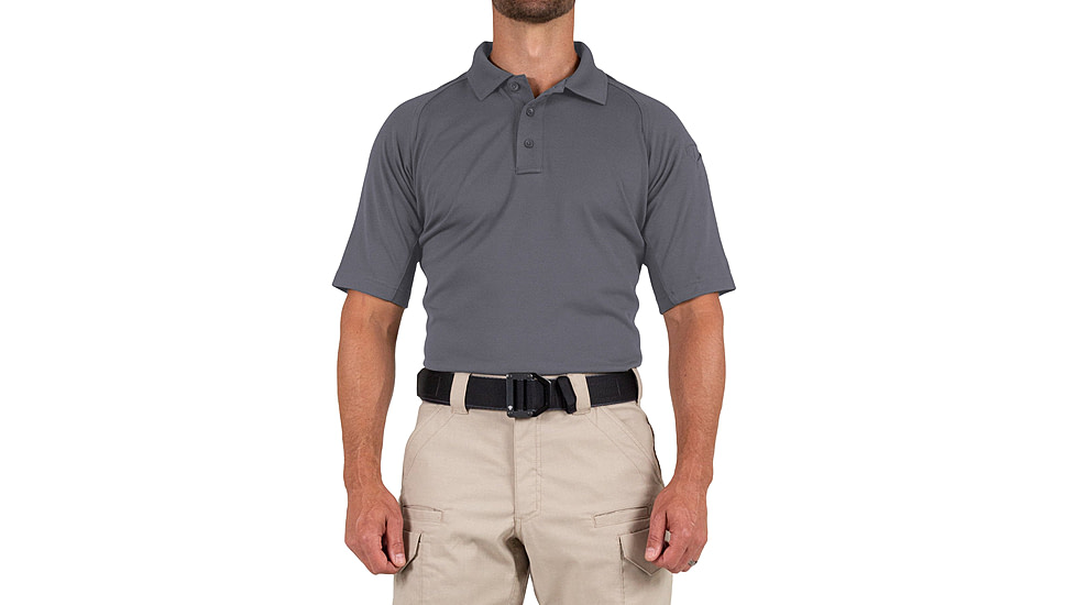 First Tactical Performance Short Sleeve Polo - Men's, Tall, Wolf Grey, Large, 112509-036-L-T