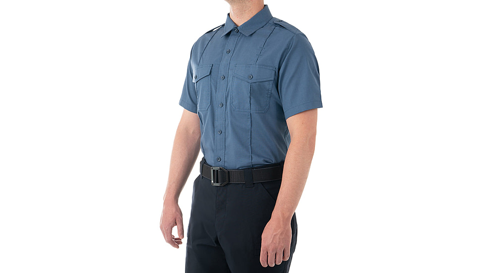 First Tactical Pro Duty Short Sleeve Shirt - Mens, French Blue, Regular/Large, 112001-484-L-R