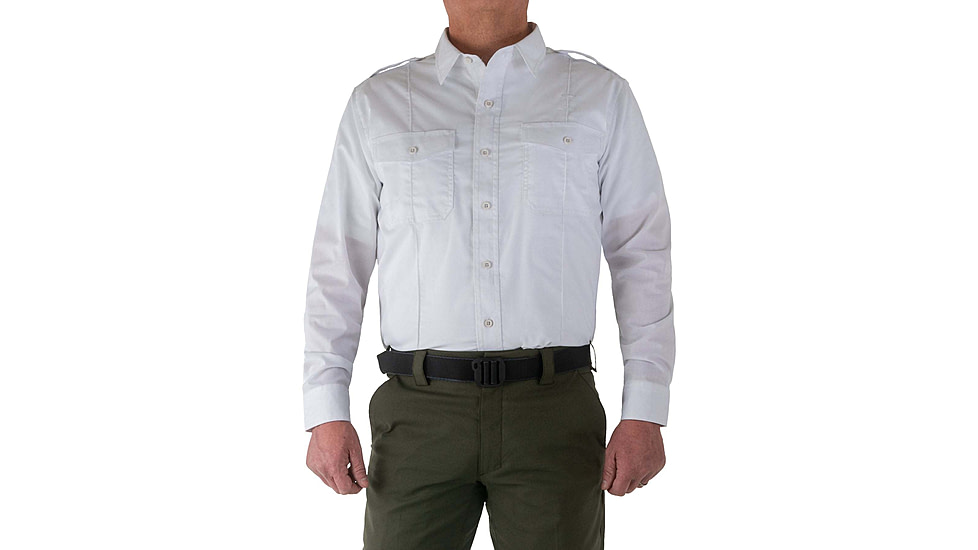 First Tactical Pro Duty Unifrom Long Sleeve Shirt - Mens, Regular, White, Large, 111011-010-L-R