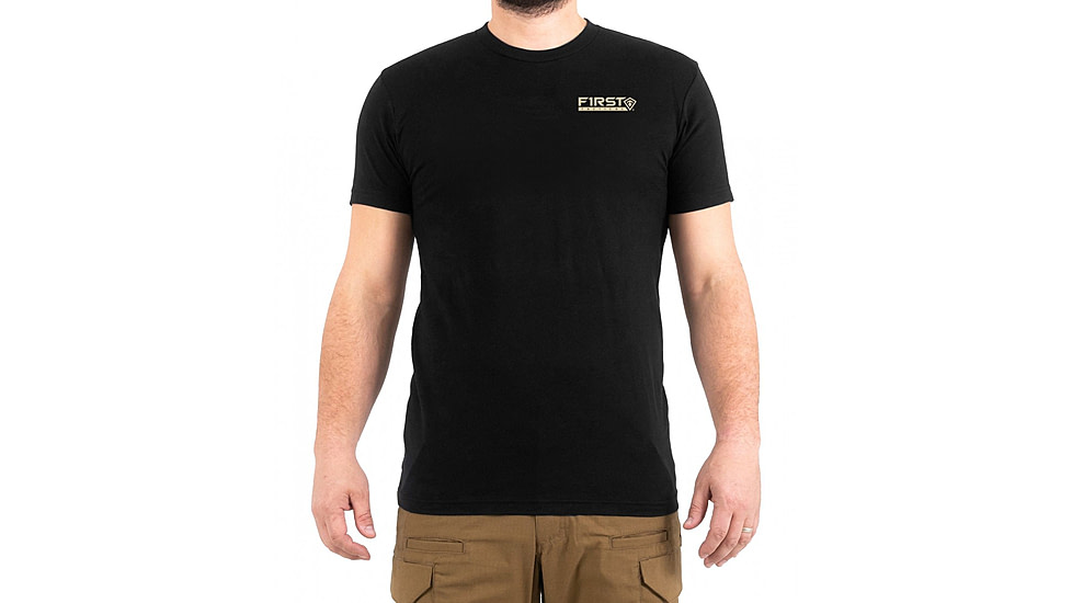 First Tactical Stars and Stripes Spear T-Shirt - Mens, Black, Extra Large, 112555-019-XL