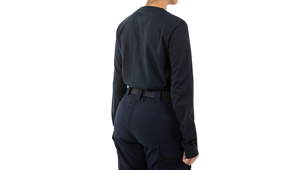 First Tactical Tactix Cotton Long Sleeve T-Shirt w/Chest Pocket - Womens, Midnight Blue, Large, 121510-729-L