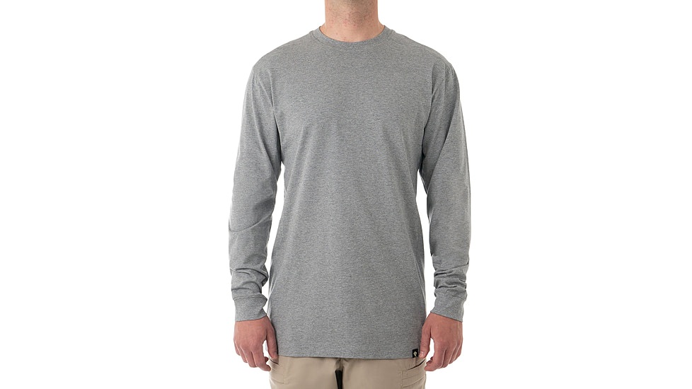 First Tactical Tactix Cotton Long Sleeve Tee - Mens, Heather Grey, 3XL, 111505-016-3XL