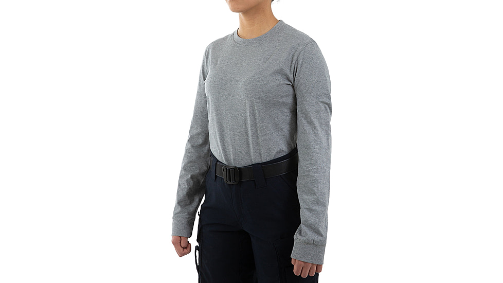 First Tactical Tactix Cotton Long Sleeve Tee - Women's, Heather Gray, Large, 121505-016-L