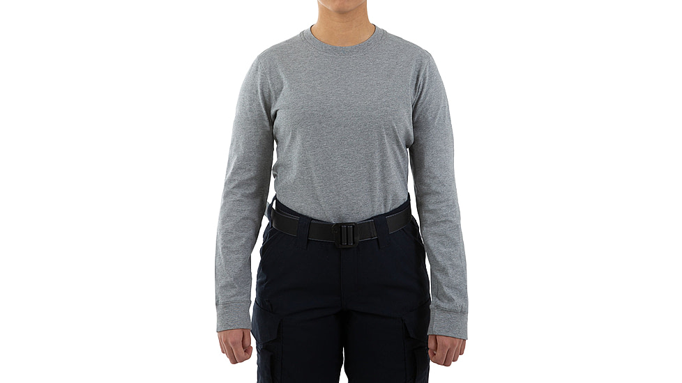 First Tactical Tactix Cotton Long Sleeve Tee - Womens, Wolf Gray, Large, 121505-016-L