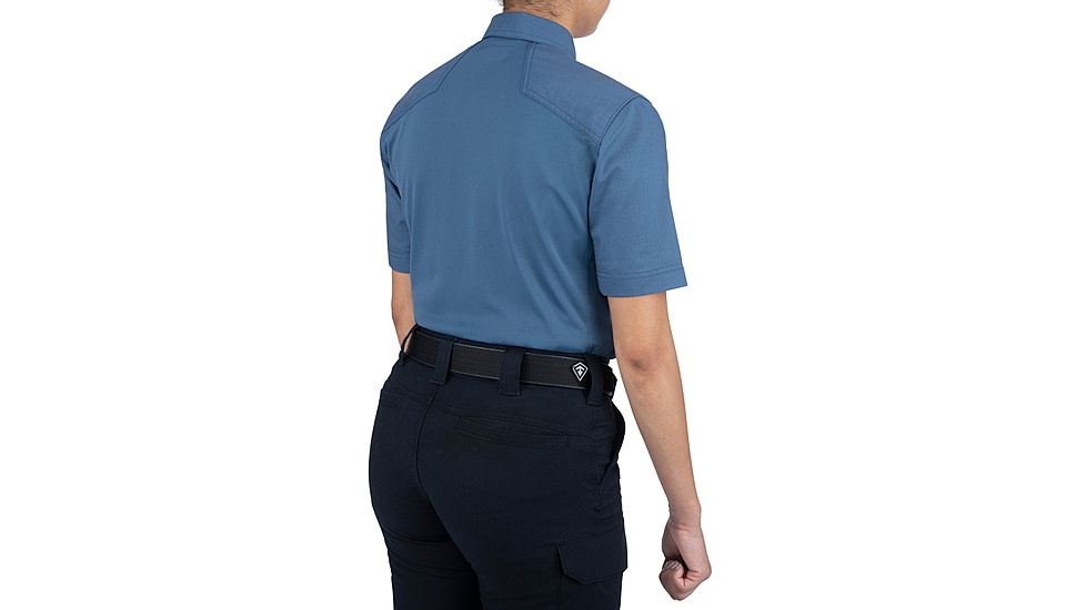 First Tactical V2 Pro Perf Short Sleeve Shirt - Womens, Tall, French Blue, Large, 122012-484-L-T